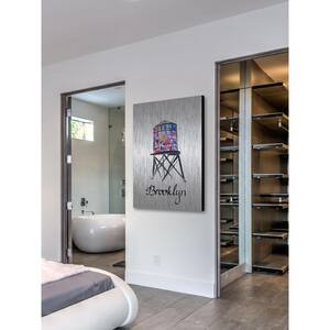45 in. H x 30 in. W "Brooklyn Water Tower" by Marmont Hill Printed Brushed Aluminum Wall Art