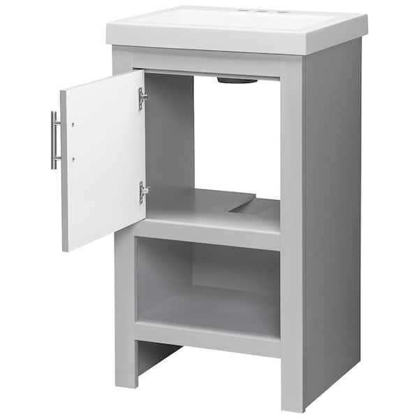 Spa 18-1/2 in. W Bath Vanity in Dove Gray with Cultured Marble Vanity Top in White with White Sink Spa 18-1/2 in. W Bath Vanity in Dove Gray with Cultured Marble Vanity Top in White with White Sink