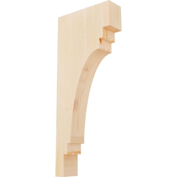 Ekena Millwork 3-1/2 in. x 12 in. x 28 in. Douglas Fir Pescadero Smooth Corbel