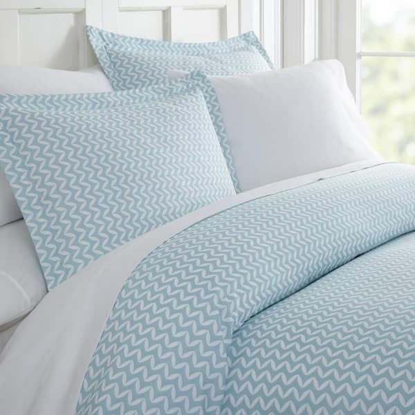 Becky Cameron Puffed Chevron Patterned, Baby Blue Duvet Cover