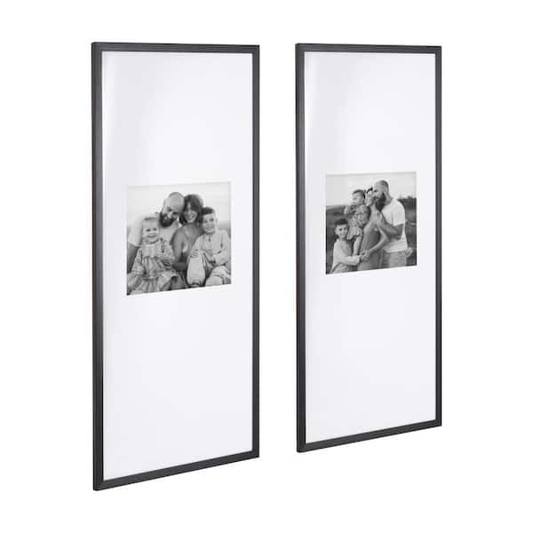 Gallery 14x30 matted to 8x10 Black Plastic Picture Fram Set of 2