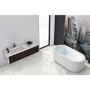 Genesis White 19 in. x 22 in. Matte Porcelain Marble Look Floor and Wall Tile (2.15 sq. ft./Each)
