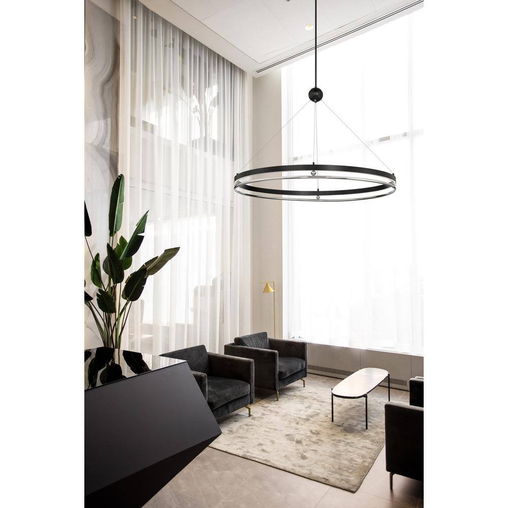 Coal and Polished Nickel 49" LED Pendant Light