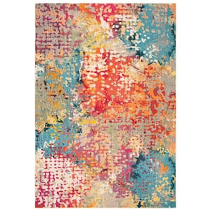 Madison Ivory/Multi 8 ft. x 10 ft. Abstract Solid Area Rug