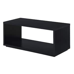 Northfield Admiral 42 in. Black Rectangle Wood Coffee Table with Shelf