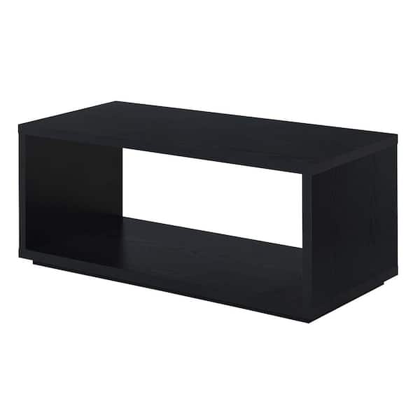 Convenience Concepts Northfield Admiral 42 in. Black Rectangle Wood Coffee Table with Shelf