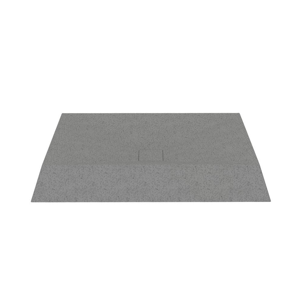Mottled Bluish Gray Concrete Rectangular Above-Counter Vessel Sink