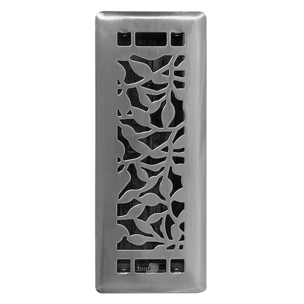 Modern Homes 3 in. x 10 in. Desi Floor Register Brushed Steel Single Pack