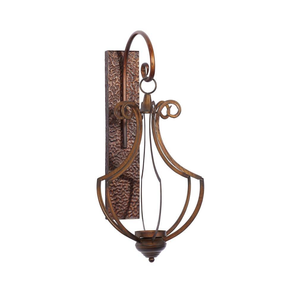Bronze Iron and Glass Wall Sconce Lantern