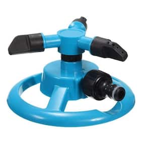 360° 3-Arm Rotating Automatic Nozzles for Lawns, farms & Vegetables Fields, Blue