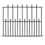 Empire 30 in. x 36 in. Black Steel 3-Rail Fence Panel (4-Pack)