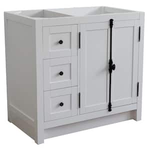 Plantation 36 in. W x 21.5 in. D x 34.5 in. H Bath Vanity Cabinet Only in Glacier Ash with Right Side Doors