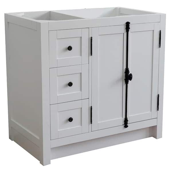 Bellaterra Home Plantation 36 in. W x 21.5 in. D x 34.5 in. H Bath Vanity Cabinet Only in Glacier Ash with Right Side Doors
