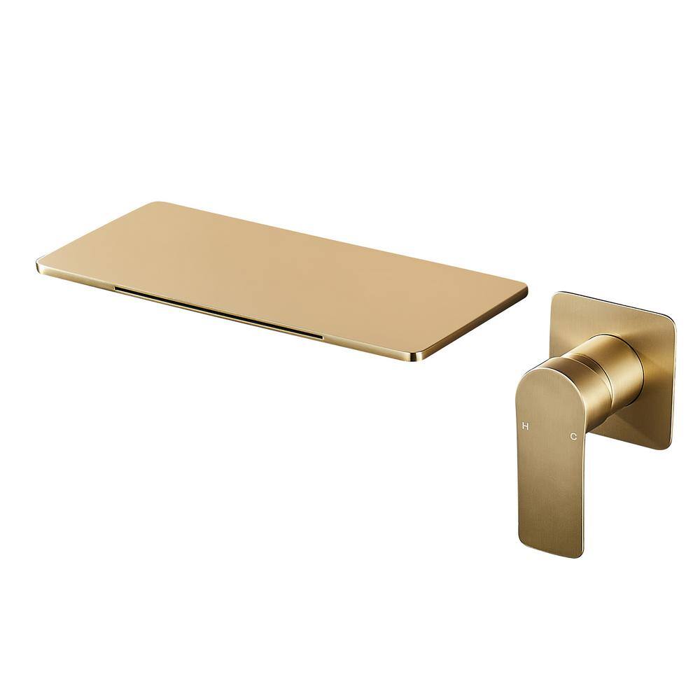 Rectangular waterfall Single Handle Wall Mounted Bathroom Faucet in Gold price history on PriceWatchPro