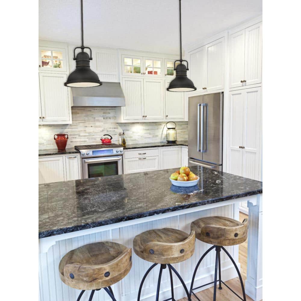 Vintage Farmhouse Mini Pendant in Oil Rubbed Bronze with Frosted Prismatic Lens