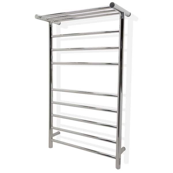 ANZZI Eve 8-Bar Stainless Steel Wall Mounted Electric Towel Warmer Rack in Polished Chrome