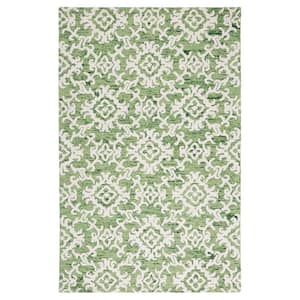 Blossom Green/Ivory 6 ft. x 9 ft. Floral Antique Area Rug