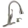 Delta Arabella Single Handle Pull Down Sprayer Kitchen Faucet With Shieldspray Technology In