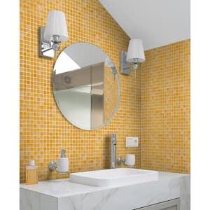 Celestial Glossy Apricot Beige 12 in. x 12 in. Glass Mosaic Wall and Floor Tile (20 sq. ft./case) (20-pack)
