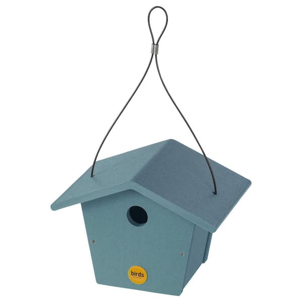 Wren Bird House in Blue Recycled Plastic