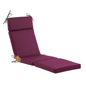 Outdoor Chaise Lounge Tufted Cushion with Ties, Replacement Wicker Chair Cushion for furniture, 72"Lx21"Wx3"H, Plum