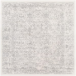 Saul White 7 ft. 10 in. x 7 ft. 10 in. Square Area Rug