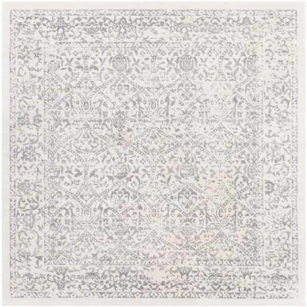Livabliss Saul White 7 ft. 10 in. x 7 ft. 10 in. Square Area Rug