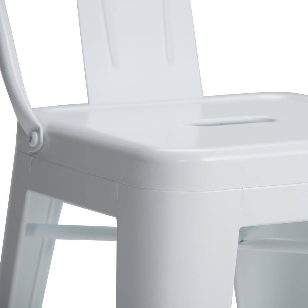 Rayne 24" White Industrial Metal Counter Stool Set