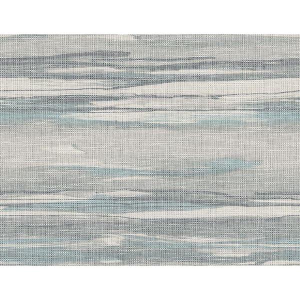 Unbranded Casa Mia Waves Grey&Bleu Paper Non-Pasted Strippable Wallpaper Roll (Cover 60.75 sq. ft.)