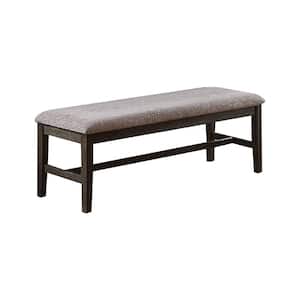 54 in. Brown Backless Bedroom Bench with Cushioned Seat