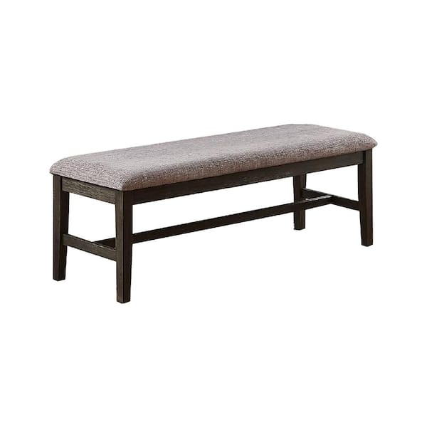 Benjara 54 in. Brown Backless Bedroom Bench with Cushioned Seat ...