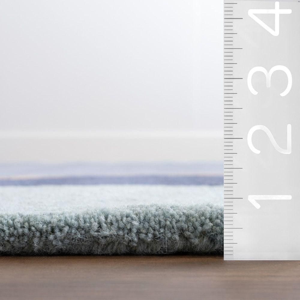 Blue Abstract Handmade Wool 4' x 6' Area Rug