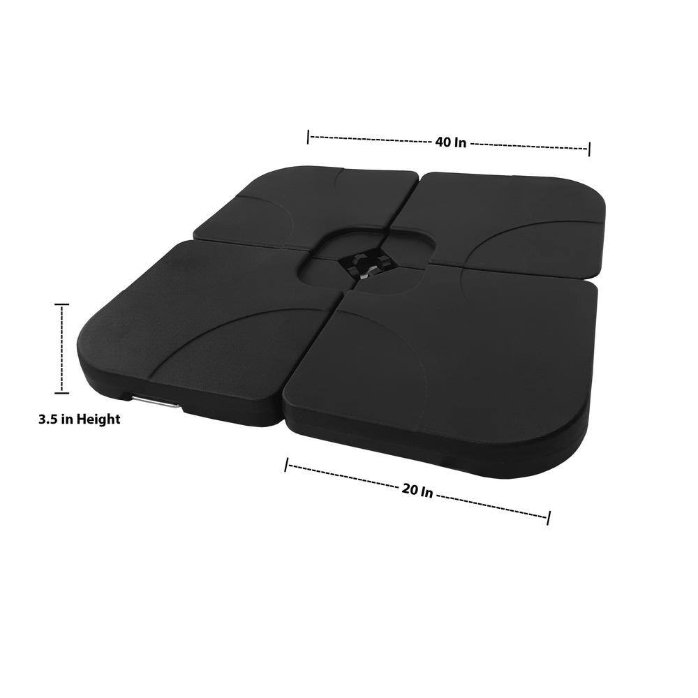 Black Plastic Fillable Parasol Base for Outdoor Umbrellas
