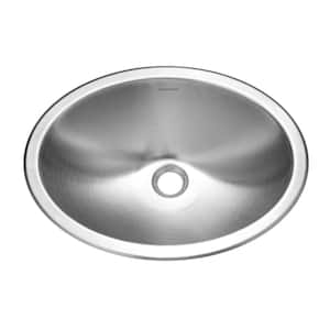 Houzer Opus 18 in. Stainless Steel Topmount Single Oval Bowl Bathroom Sink without Overflow - CHT-1800-1