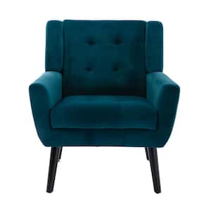 Nrymy Teal Upholstered Tufted Club Arm Chair