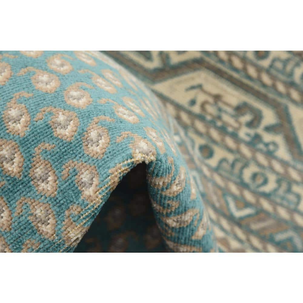 Teal Blue 6' x 9' Flat Woven Synthetic Rectangular Rug