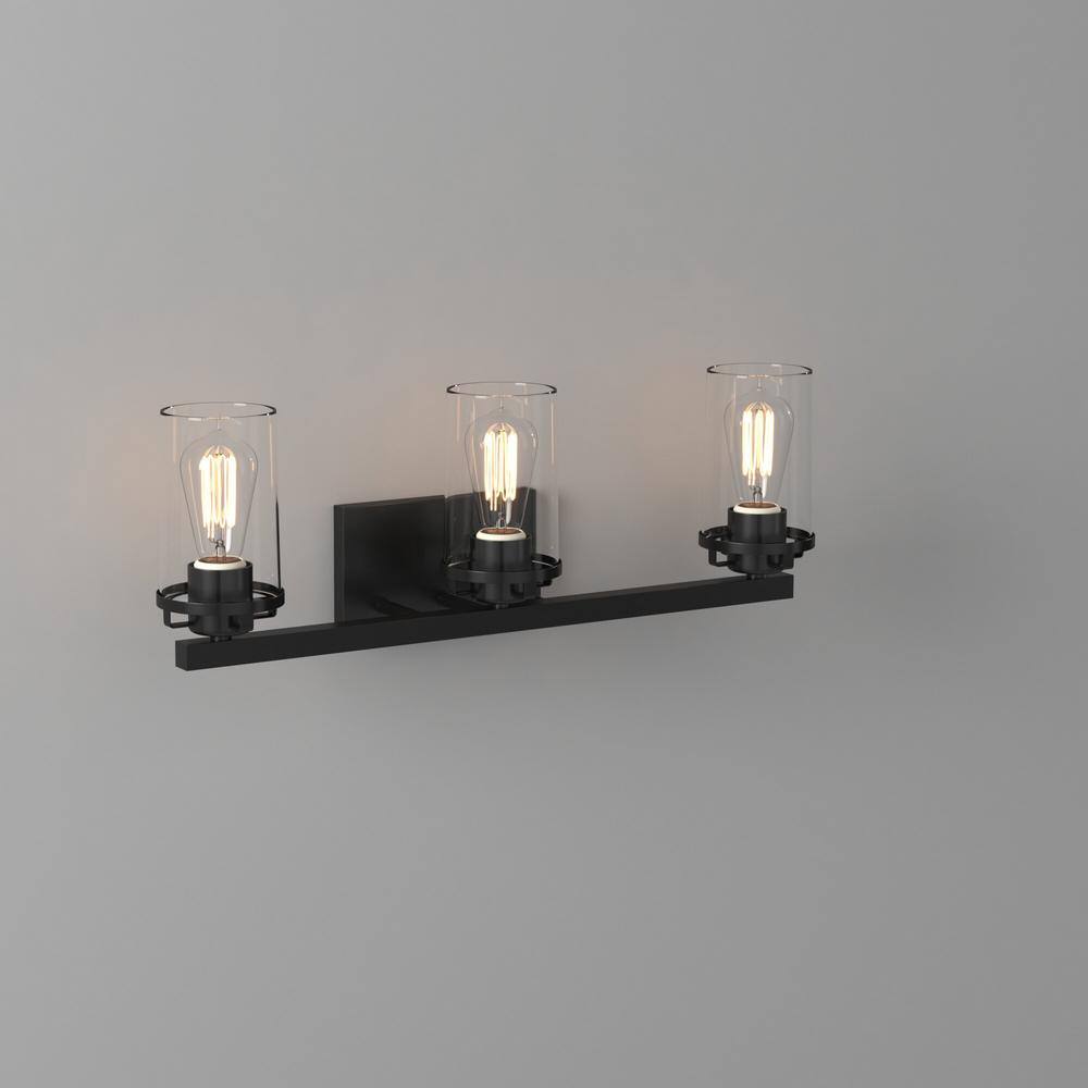 Jedrek 24" Black Aluminum 3-Light Bath Vanity