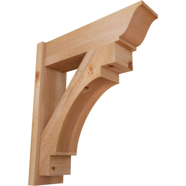 Ekena Millwork 8 in. x 32 in. x 28 in. Merced Traditional Rough Sawn Western Red Cedar Outlooker