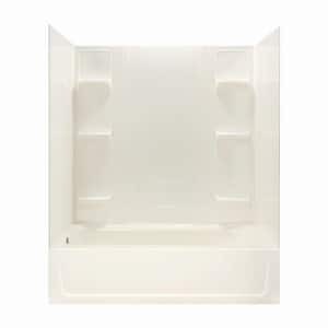 Durawall 60 in. L x 30 in. W x 73.75 in. H Rectangular Tub/ Shower Combo Unit in Bone with Left-Hand Drain