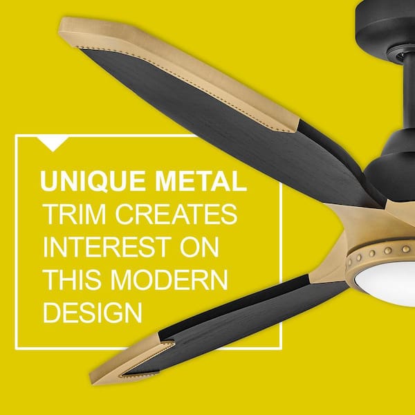 HINKLEY - Aileron 60.0 in. Indoor/Outdoor Integrated LED Matte Black Ceiling Fan with Remote Control