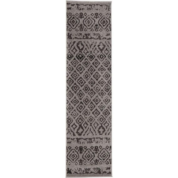 Home Decorators Collection Tribal Essence Gray 2 ft. x 7 ft. Runner Rug