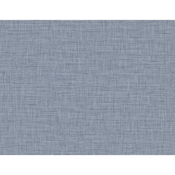 CASA MIA Linen Texture Dark Bleu Vinyl Non-Pasted Strippable Wallpaper Roll (Cover 60.75 sq. ft.)