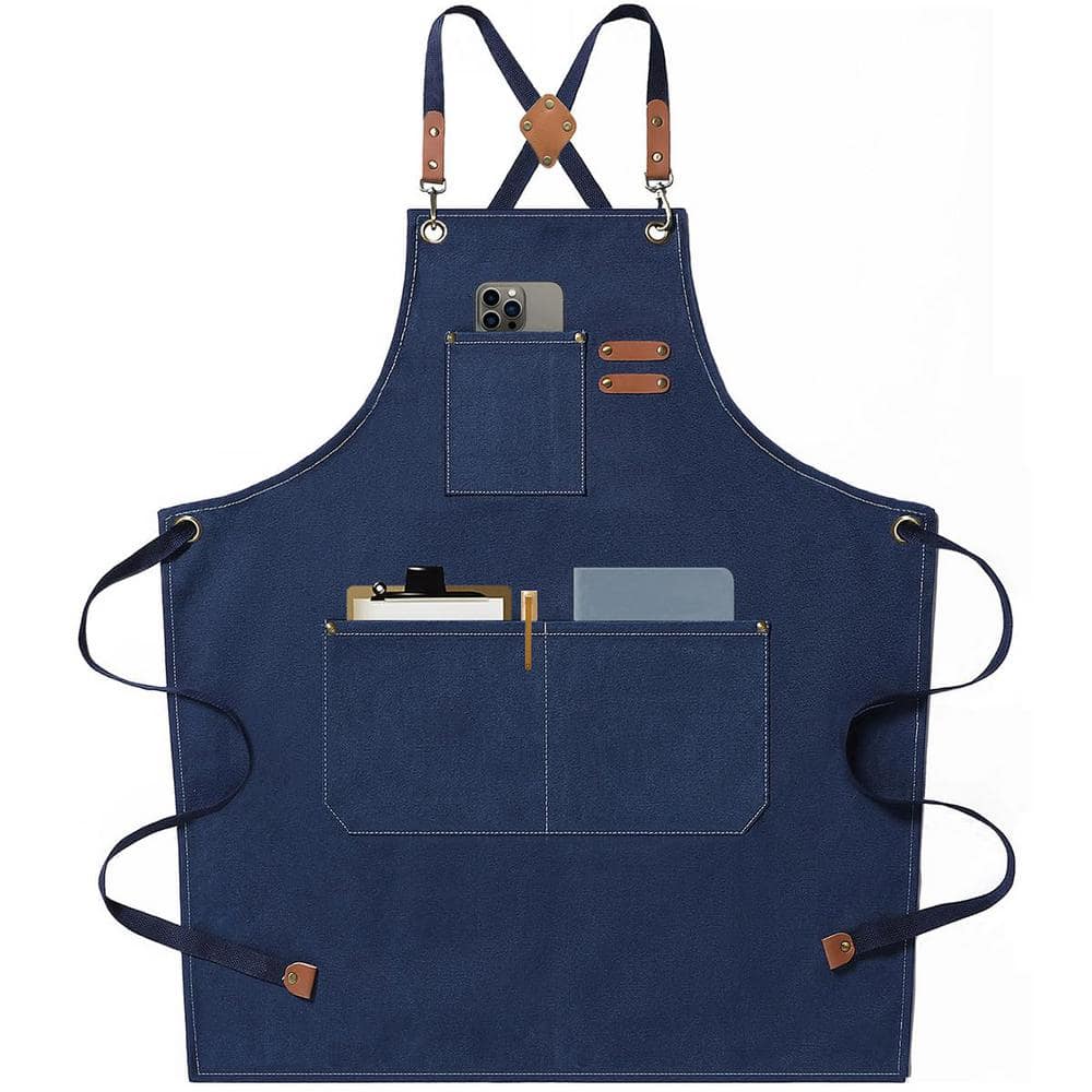 Angel Sar Grilling Aprons for Men Women with Large Pockets, Cotton ...