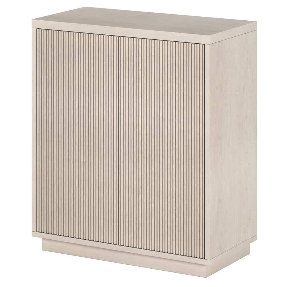 Alder White 28" Modern Ridged Accent Cabinet