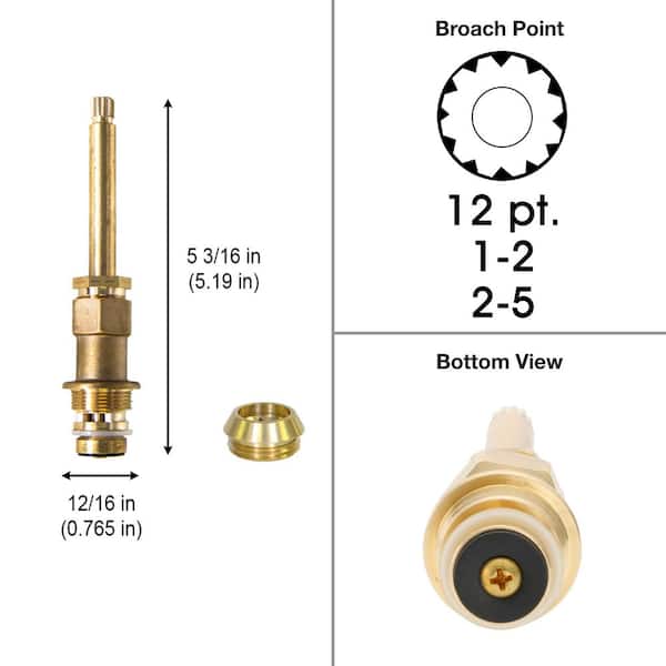 5 3/16 in. 12 pt Broach Diverter Stem For Price Pfister Replaces 910-023