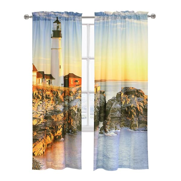 Habitat Photo Real Multi Polyester Digitally Printed 76 in. W x 84 in. L Rod Pocket Light Filtering Curtain (Double-Panels)