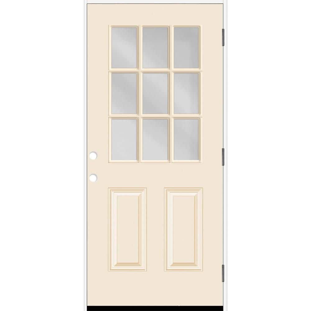 Reliant 36 in. x 80 in. 2P HalfLite 9L SDL Clear Glass LHOS Linen Finish Fiberglass Prehung Front Door w/6-9/16 Jamb price history on PriceWatchPro