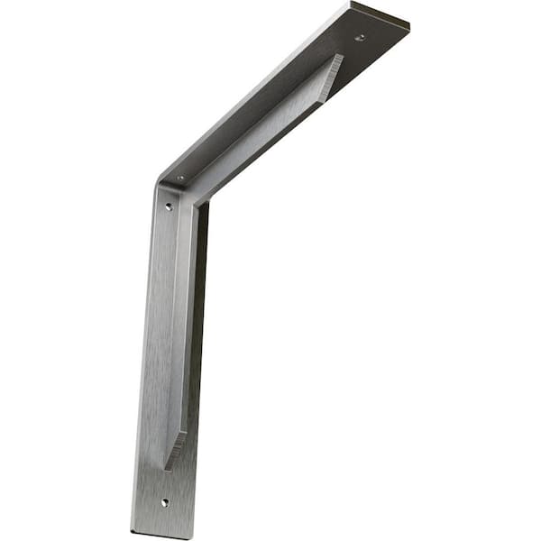 Ekena Millwork 12 in. x 2 in. x 12 in. Stainless Steel Unfinished Metal Stockport Bracket