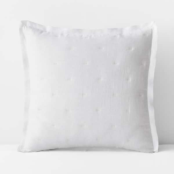 The Company Store Legends Hotel Reversible Relaxed White/Parchment Linen Euro Sham