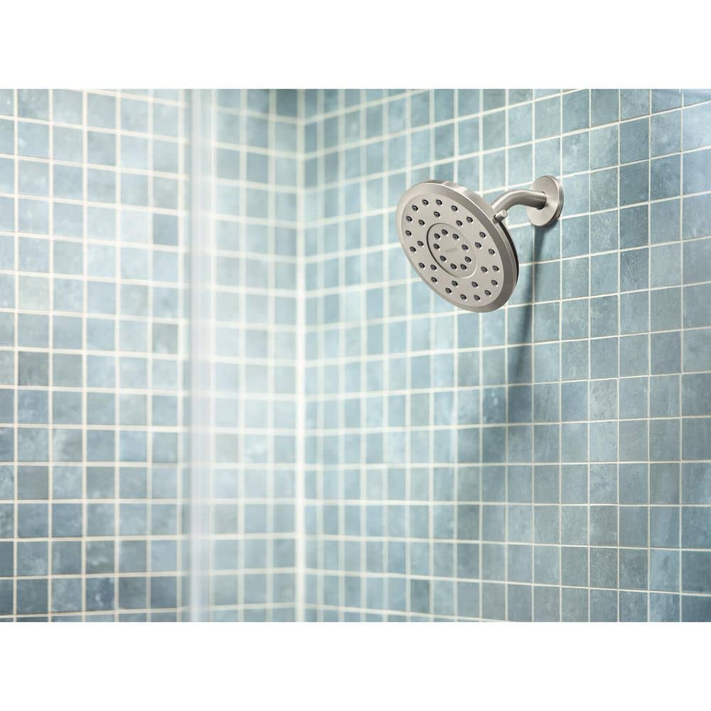 Verso Brushed Nickel Dual Square Rain Shower Head with Handheld